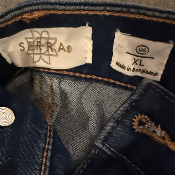 Serra Dark Blue Flare & Wide Leg Jeans - Picture 3 of 7